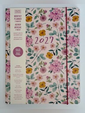 2026-2027 Weekly Monthly 17-month Planner - Orange Circle Studio (Florals)
